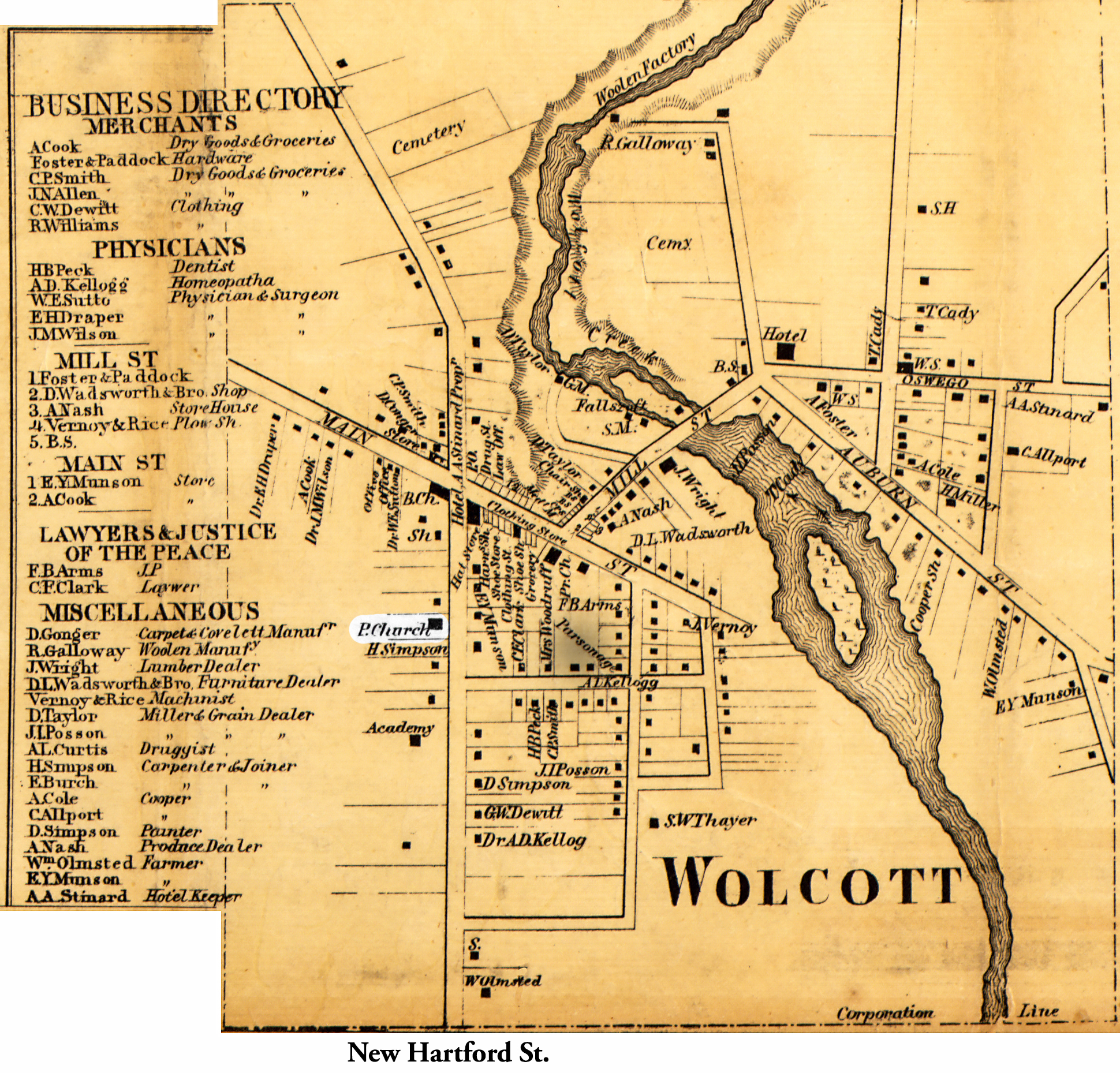 1858 Wayne County Wol-4 Excerpt Map